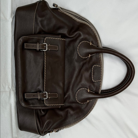 Authentic Large Chloe Espresso Leather Travel Bag - Picture 3 of 10